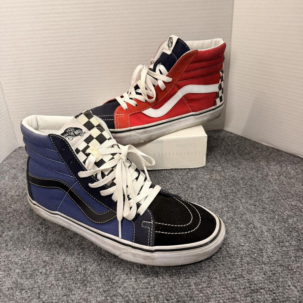 Vans Sk8-Hi Shoes Mens Size 10 Multicolor Check High Top Canvas Skateboarding